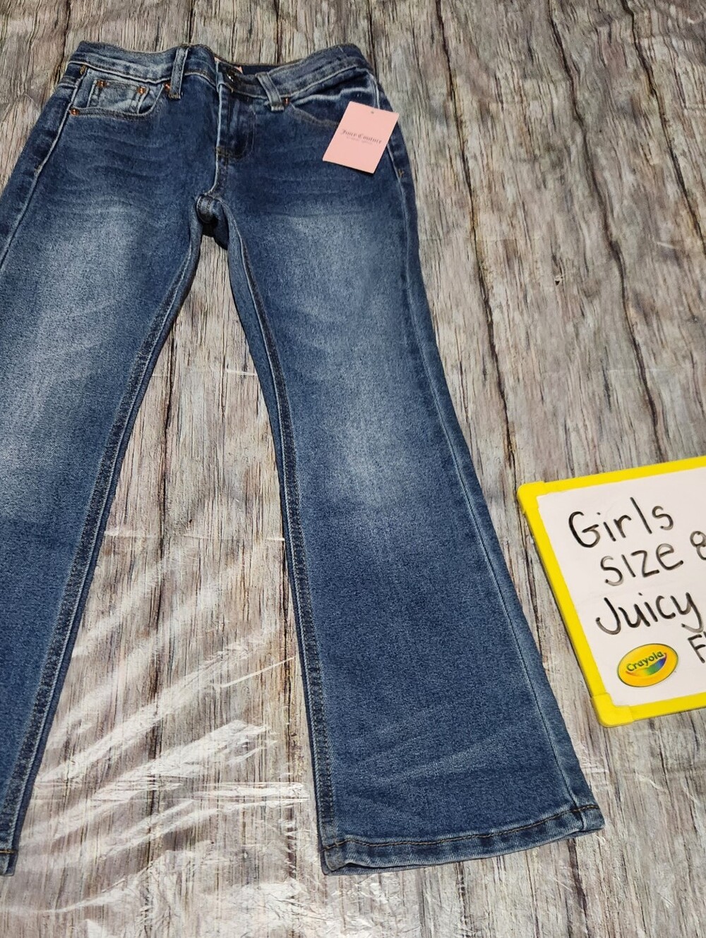 Juicy Couture Girls' Size 8 Dark Blue Flare Jeans